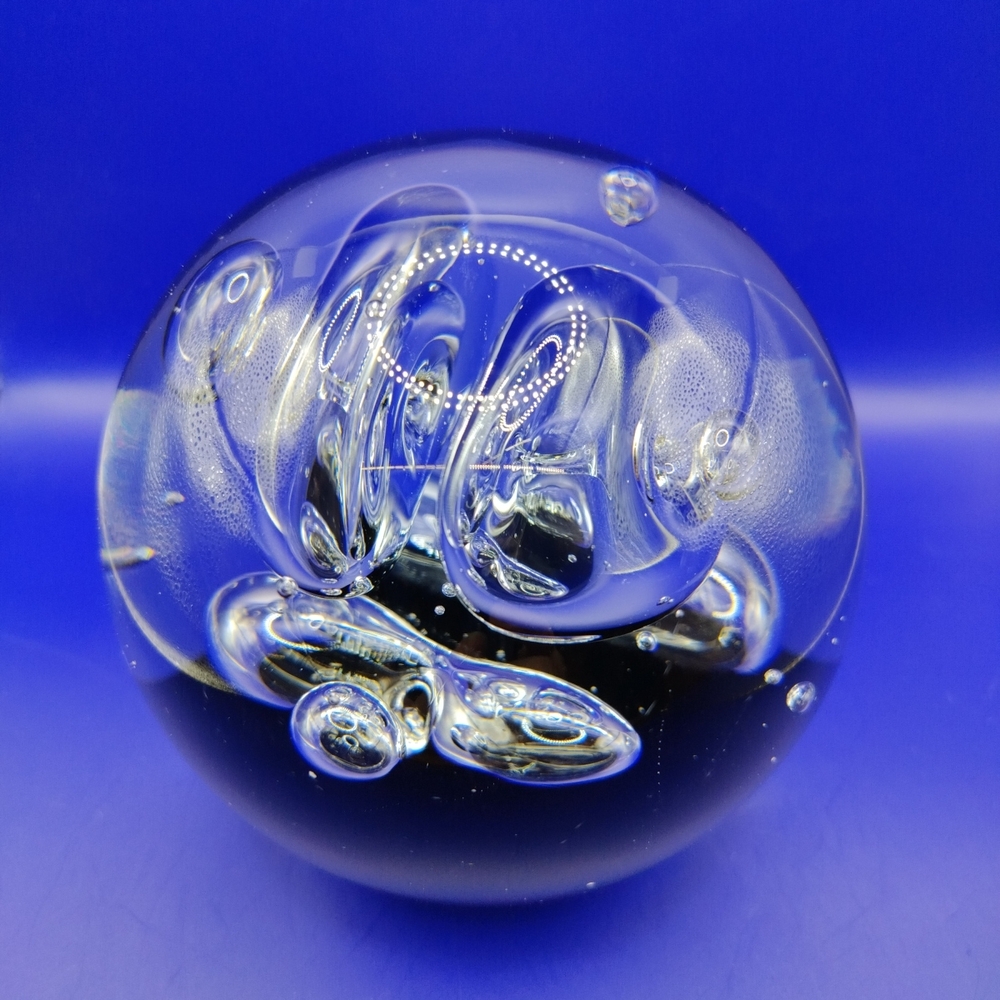 Glass Art Sphere with Bubbles